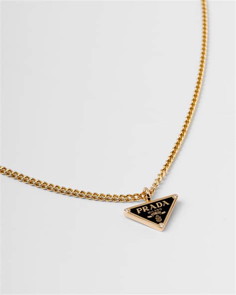 prada necklace gold and white|prada necklace price.